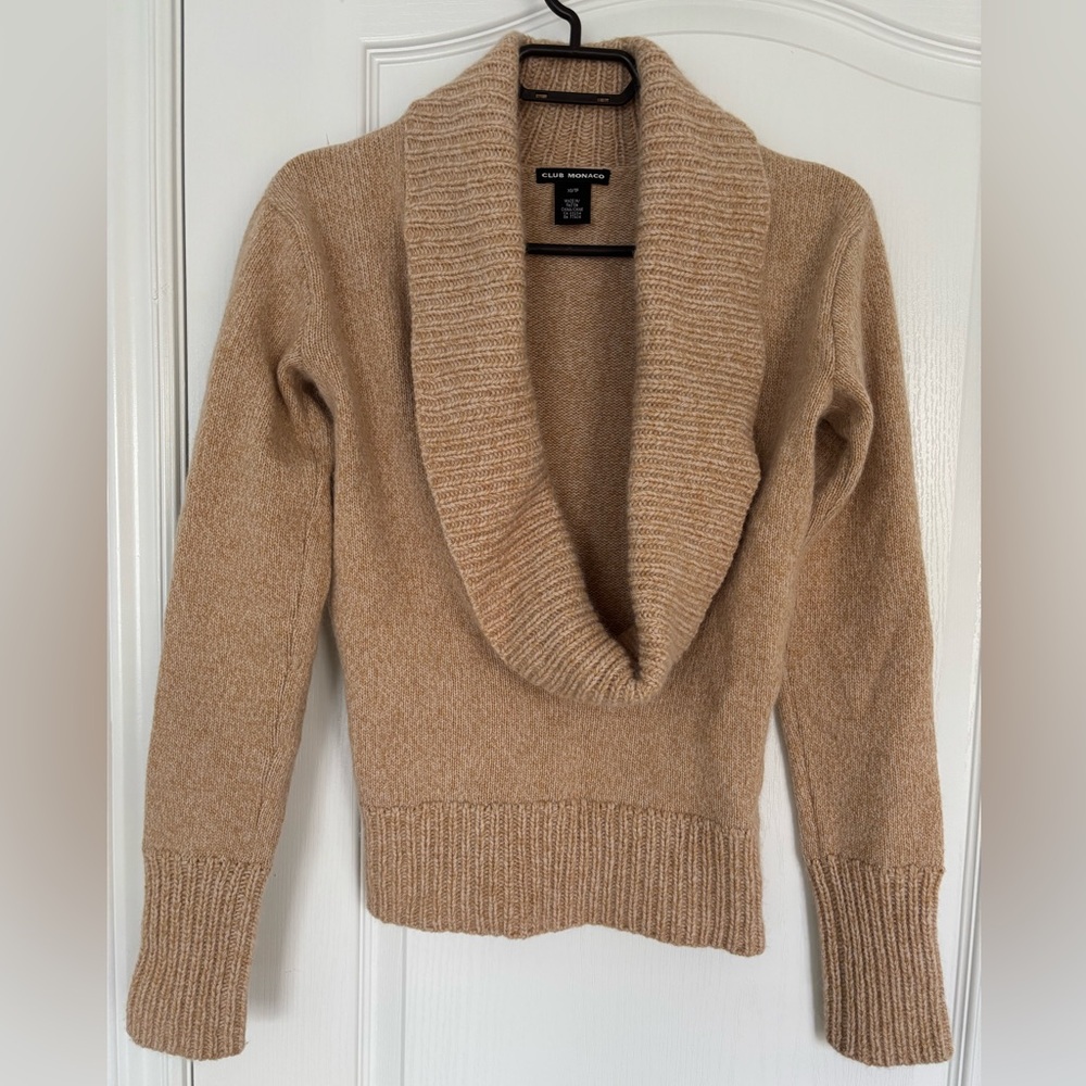 Club Monaco Wool Blend Deep Cowl Neck Sweater Size XS